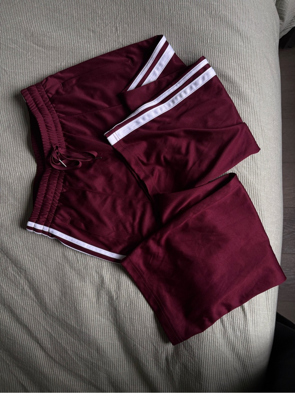 Women’s wide leg Track Pants with White Stripe
